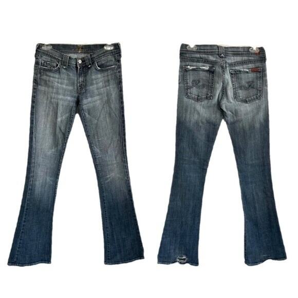 7 For All Mankind Low Rise Bootcut Jeans Size 28 - Picture 10 of 10